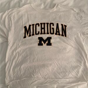 University of Michigan White cropped tshirt
